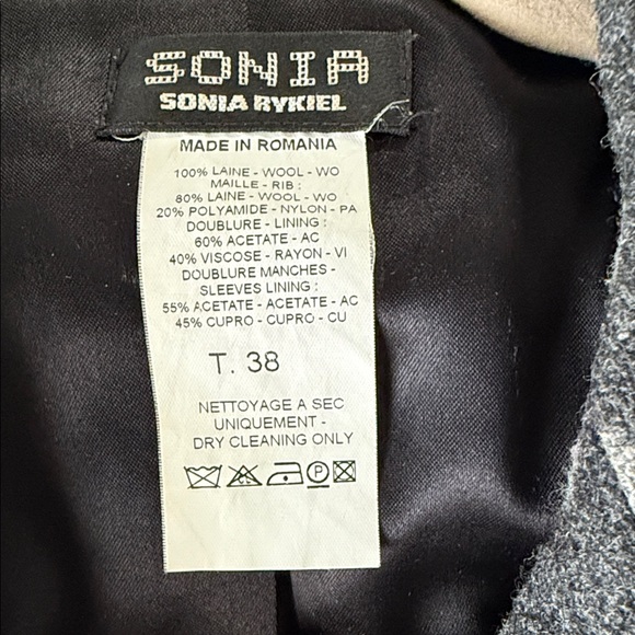 Sonia Rykiel Vintage 100% Wool Charcoal Polka Dot Blazer size 38 - Picture 2 of 15